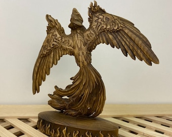 Phoenix statue Greek statue Phoenix sculpture Phoenix art Phoenix figurine Phoenix decor Phoenix wood carving Phoenix bird Greek mythology