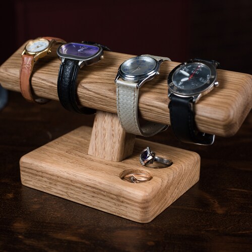 Wrist Watch Stand Holder Gift Anniversary Wood Watch Display Etsy