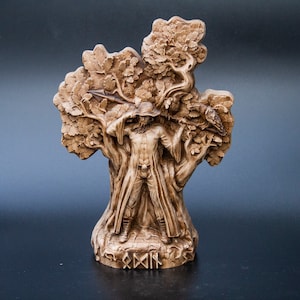 Odin Figurine Scandinavian 8 Inch Tall Tabletop Gods Statue Wooden Sculpture Altar Souvenir North Characters