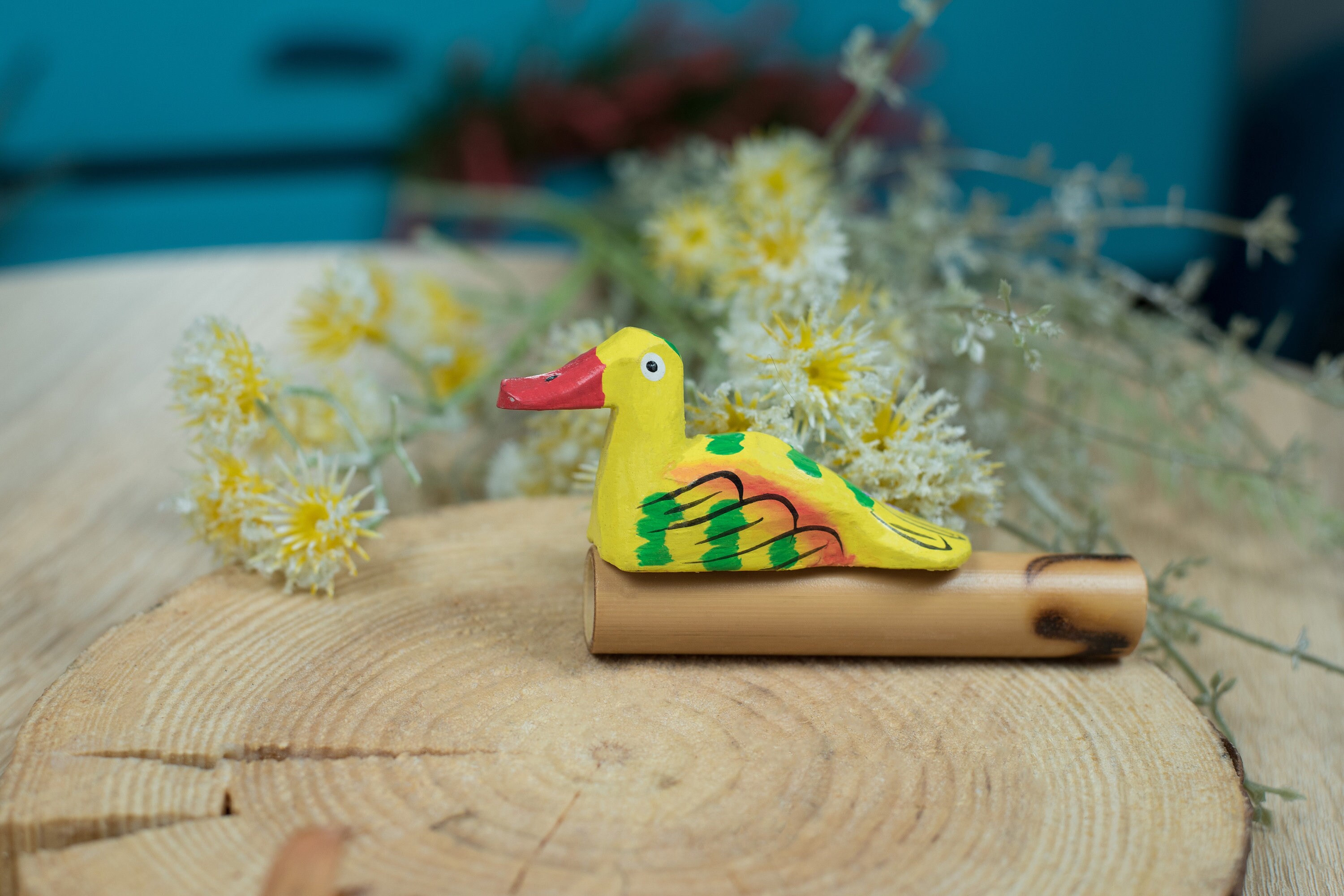 Wooden HandPainted duck sound Musical instrument whistle bird Etsy