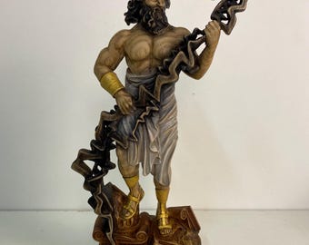 Zeus statue Greek statue Ancient greece Greek sculpture Greek goddes Greek mythology Zeus sculpture Greek décor Greece art Roman statue Zeus