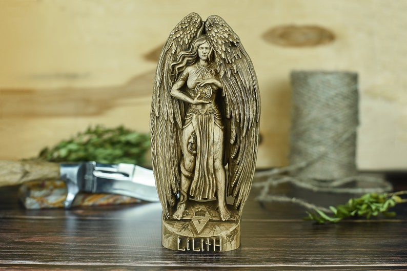 Lilith Demoness Figurine Jewish Demonology Statue Wooden Etsy lilith-demoness-figurine-jewish-demonology-statue-wooden-etsy
