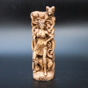Freya Statue Norse Goddess Figurine Scandinavian Gods Wooden Sculpture Altar Art Souvenir North Characters