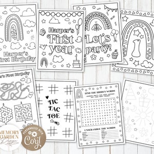 Boho Rainbow 1st 2nd 3rd 4th 5th Primo compleanno Giochi da colorare Pagine I Onederful Attività di posizionamento retrò moderna I Download istantaneo 047 CP