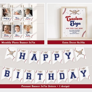 EDITABLE Rookie of the Year First Birthday Party BUNDLE I Baseball Boy ...
