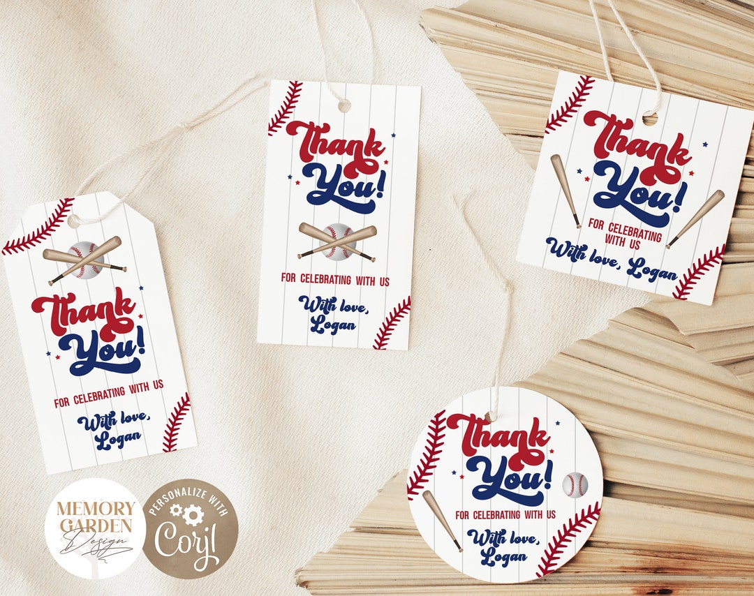 Rookie of the Year First Birthday Favor Tag Template I Baseball 1st Boy ...
