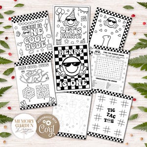 EDITABLE One Cool Dude Birthday Coloring Games Pages I Smiley Happy Face Party Activity I Party Coloring Placement I Instant Download 050 CP