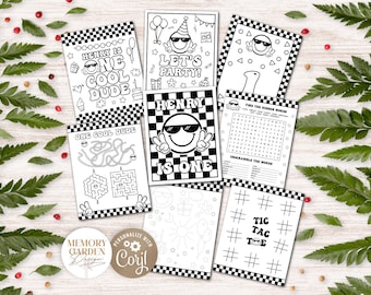 EDITABLE One Cool Dude Birthday Coloring Games Pages I Smiley Happy Face Party Activity I Party Coloring Placement I Instant Download 050 CP