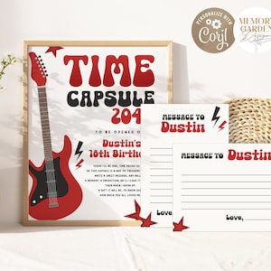 Another ONE Bites the Dust Eerste verjaardagscapsule en notitiekaart I One Rocks-bord I Rock n Roll Decor-sjabloon I Instant Download 025 TC