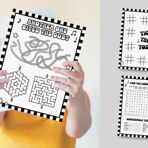 EDITABLE Another ONE Bites the Dust First Birthday Coloring Games Pages I One Rock n Roll Party Placement Activity I Instant Download 025 CP image 5