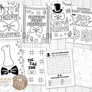 Pagine da colorare per il compleanno di Mr ONEderful MODIFICABILI I Attività per feste di piccoli gentiluomini I Posizionamento di colorazione per feste I Download immediato 053 CP
