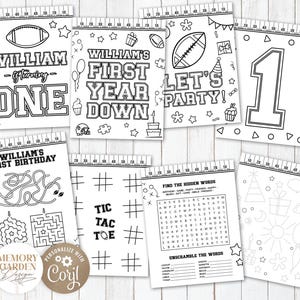 Pagine da colorare per il primo anno di età modificabili I Attività per feste di football con touchdown I Posizionamento sportivo I Download immediato 054 CP