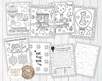 EDITABLE Little Miss ONEderful Birthday Coloring Games Pages I Onderful Bday Activity I Party Coloring Placement I Instant Download 020 CP