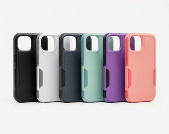 Hybrid Phone Case for iPhone 16 15 14 13 SE 8 7 - Shockproof Dual Layer Cover - 6 Colors Available