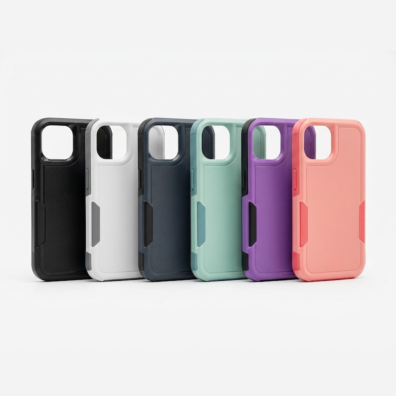Hybrid Phone Case for iPhone 16 15 14 13 SE 8 7 - Shockproof Dual Layer Cover - 6 Colors Available image 1