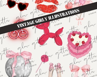 Vintage Girly Illustrations