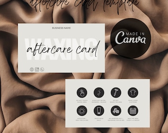 Editable Wax Aftercare Card