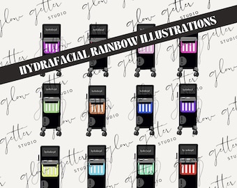 Hydrafacial Illustrations: Rainbow Pack