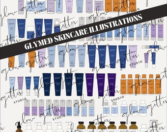 Glymed-huidverzorgingsillustraties