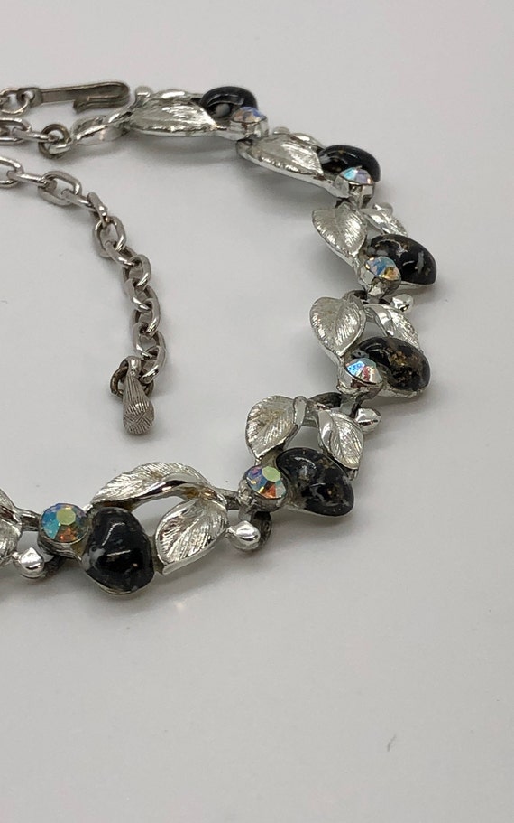 Vintage Silver Tone and Aurora Borealis Necklace