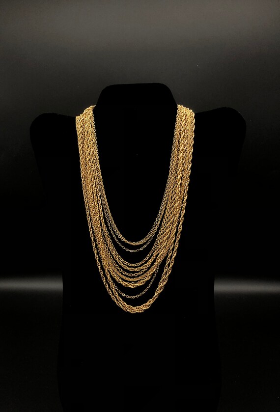 Vintage Crown Trifari Multi-Chain Necklace