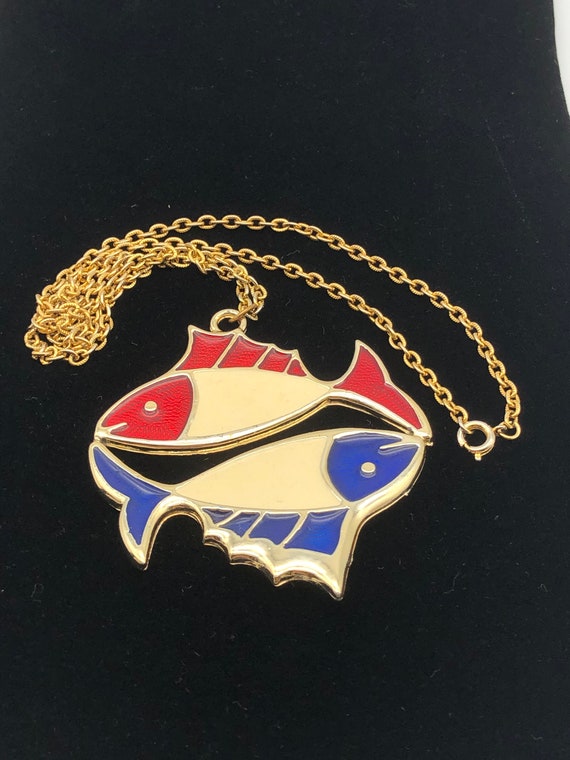 Mid-Century Pisces Pendant Necklace