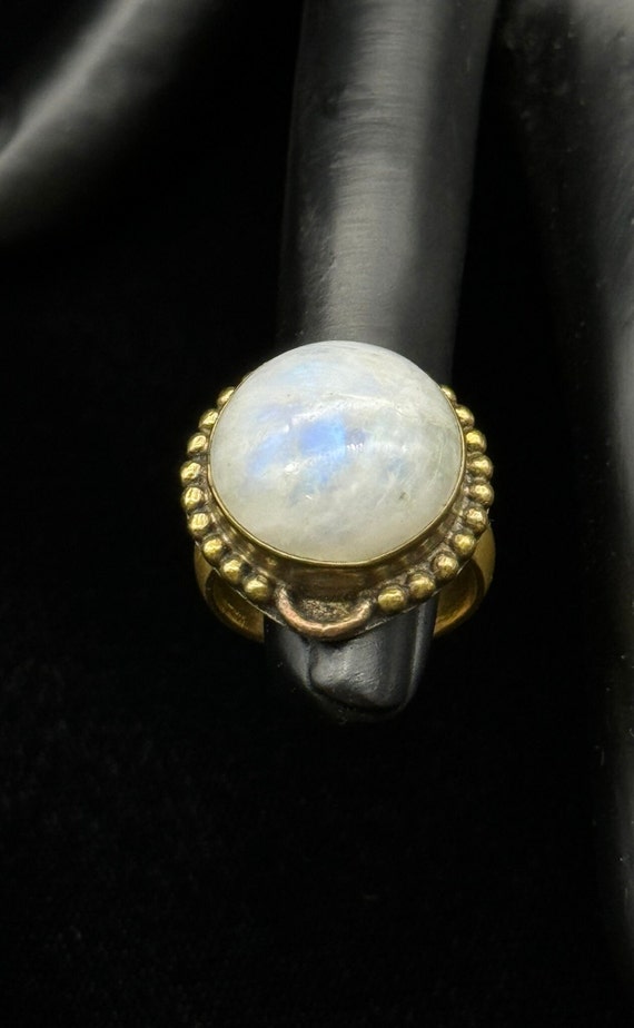 Vintage Sterling Silver Vermeil Moonstone Ring