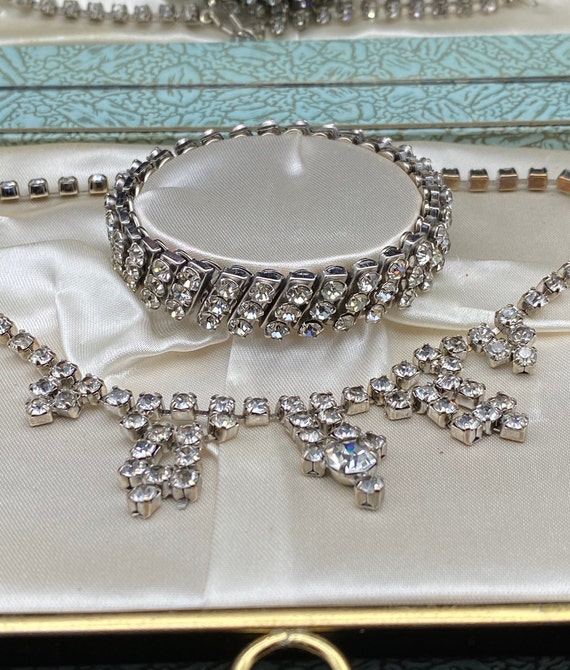 Vintage Wedding Set - Earrings, Necklace, Bracelet - image 2