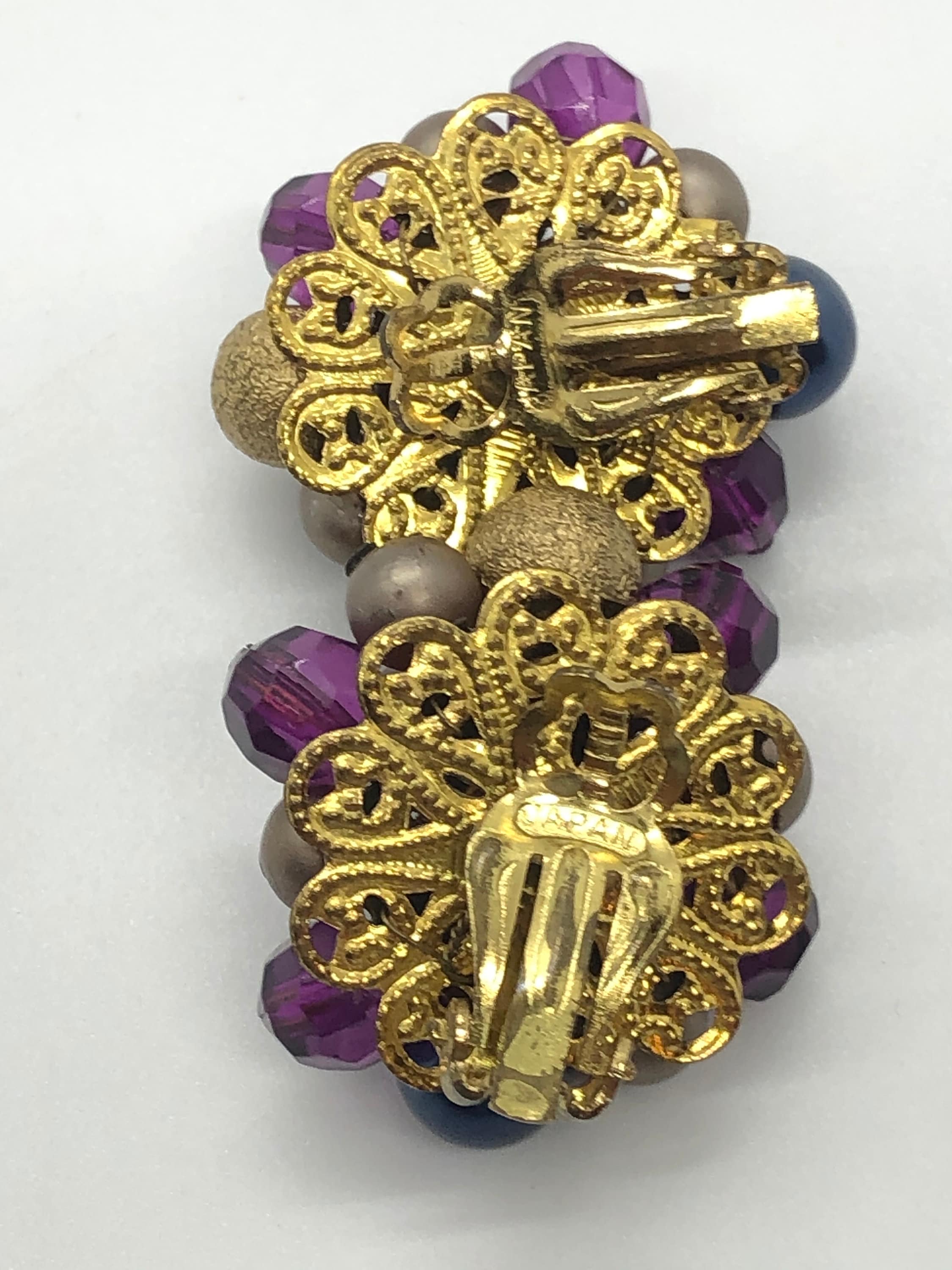 Vintage Japan Beaded Clip Earrings Etsy