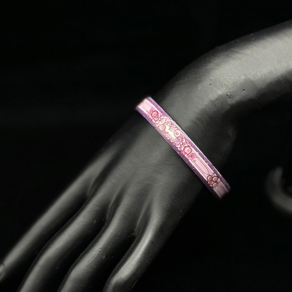 Vintage Michaela Frey - Austria Pink Flowered Enameled Bracelet