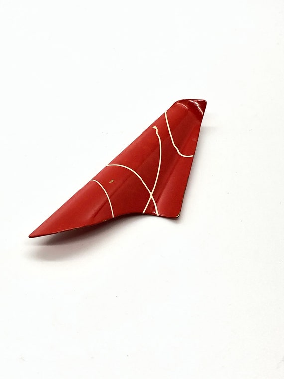 Ultra-Mod Red Metal Brooch/Pin - image 4