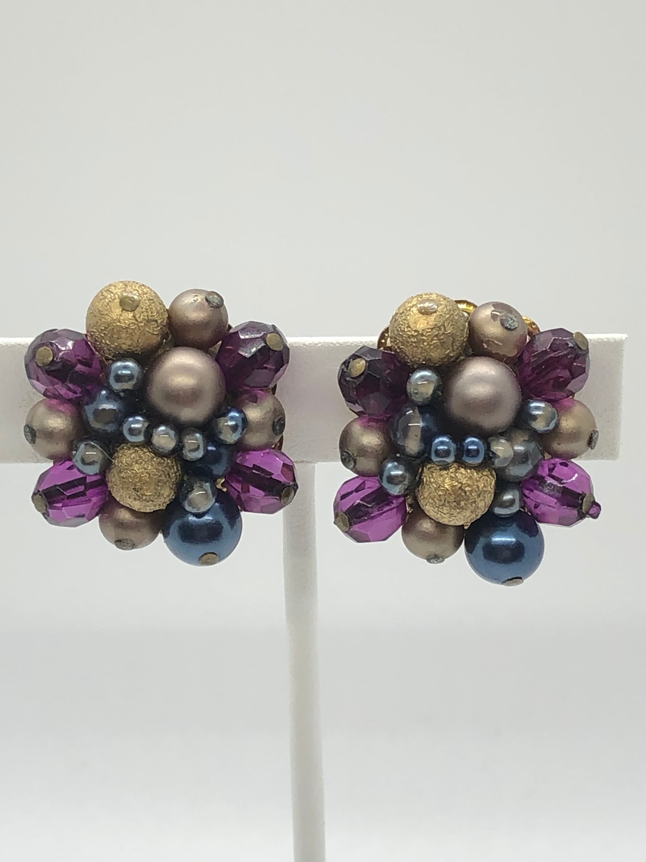 Vintage Japan Beaded Clip Earrings Etsy Singapore