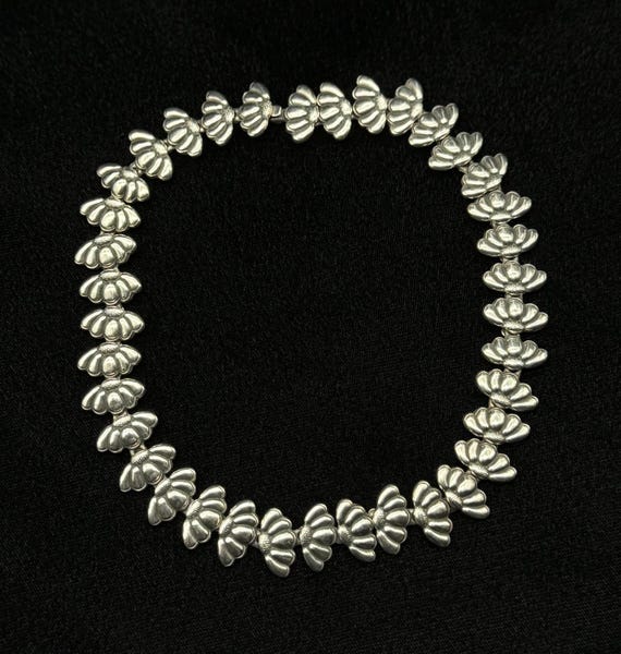 Vintage Margot De Taxco Sterling Silver Sunflower Link Necklace - Etsy