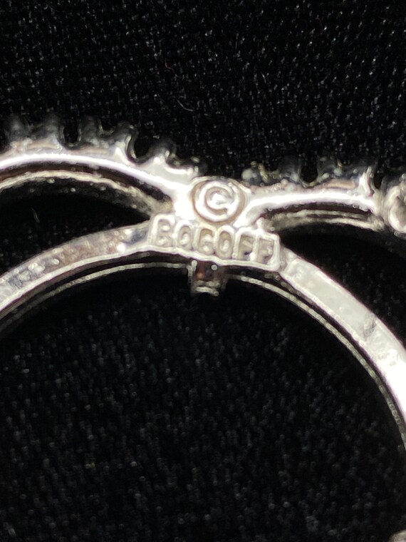 Vintage Bogoff Rhinestone Brooch: Elegant Clear C… - image 10