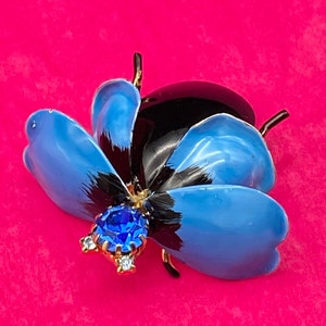 Hattie Carnegie Blue Winged Bug Brooch