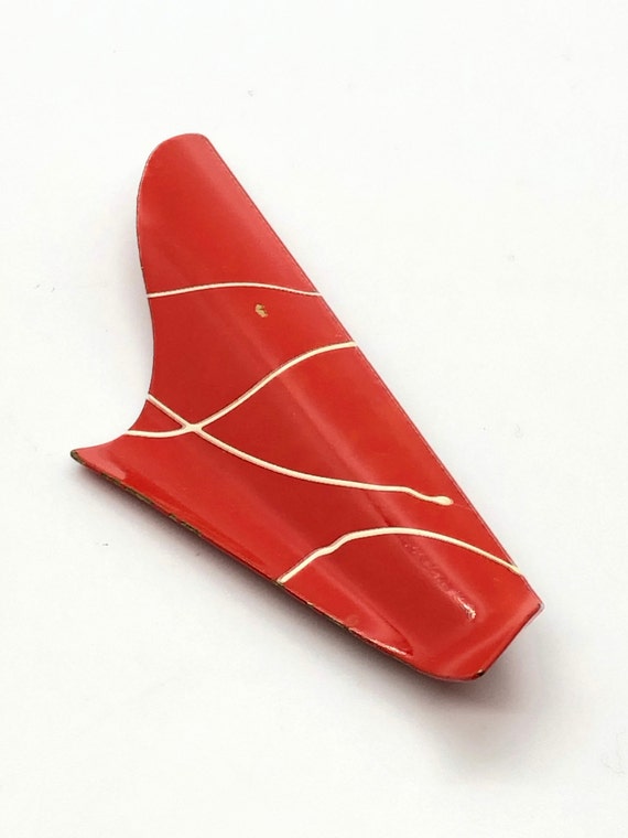 Ultra-Mod Red Metal Brooch/Pin - image 2