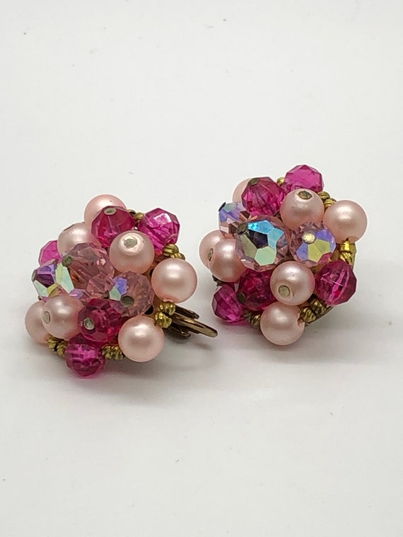 Vintage Pink Laguna Clip Earrings