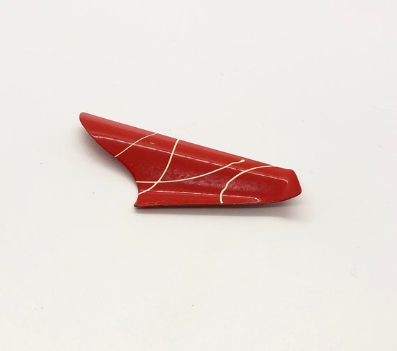 Ultra-Mod Red Metal Brooch/Pin - image 1