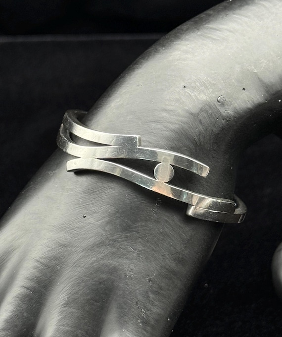 Modernist Henry Steig Sterling Silver Cuff Bracelet