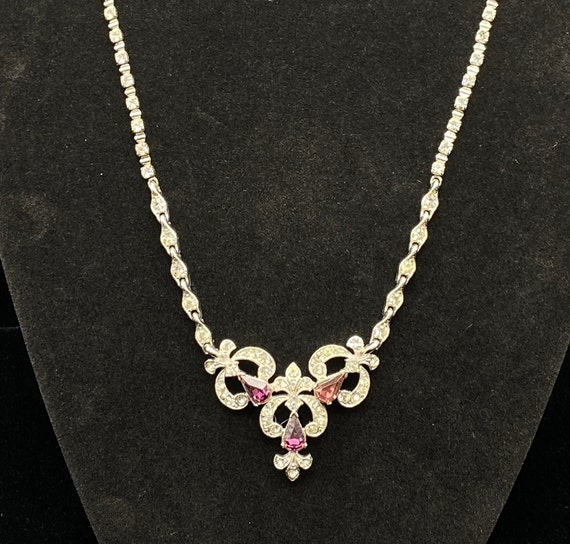 Vintage Bogoff Rhinestone Choker: Purple & Clear,… - image 2