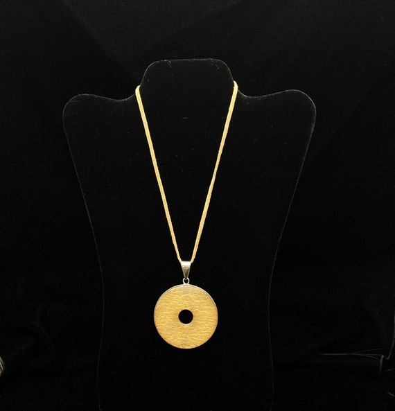 Modern Charles Albert Sterling Silver Disc Necklac