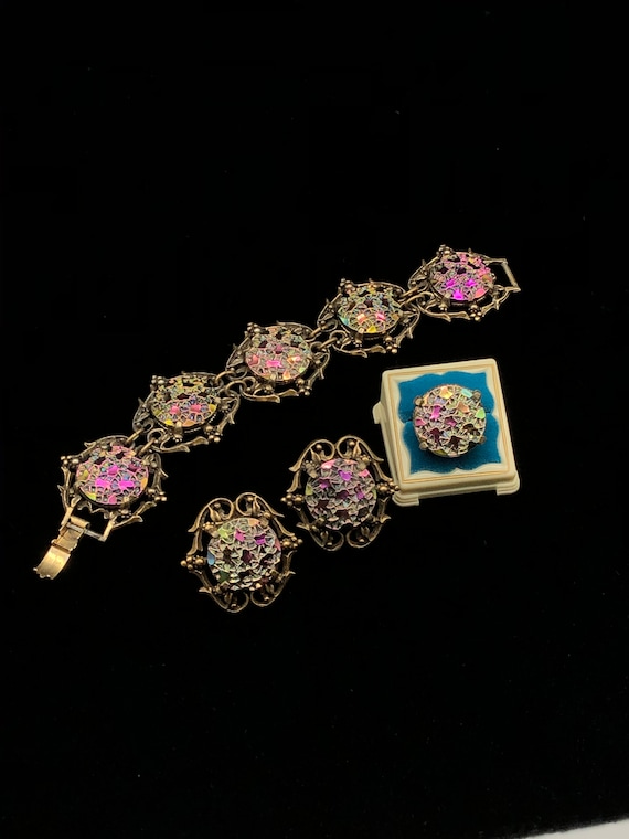 Vintage Color Changing Bracelet, Earrings & Ring