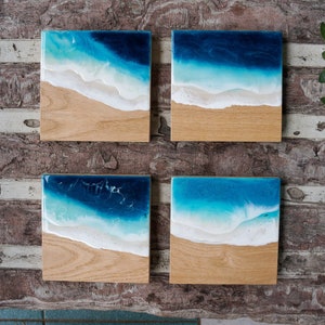 CUSTOM MADE ocean resin painting made-to-order, epoxy beach decor, ocean wall art image 1