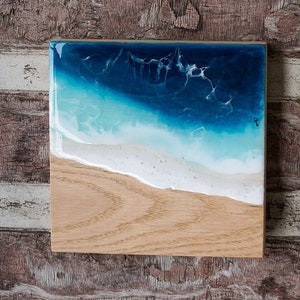 CUSTOM MADE ocean resin painting made-to-order, epoxy beach decor, ocean wall art image 2