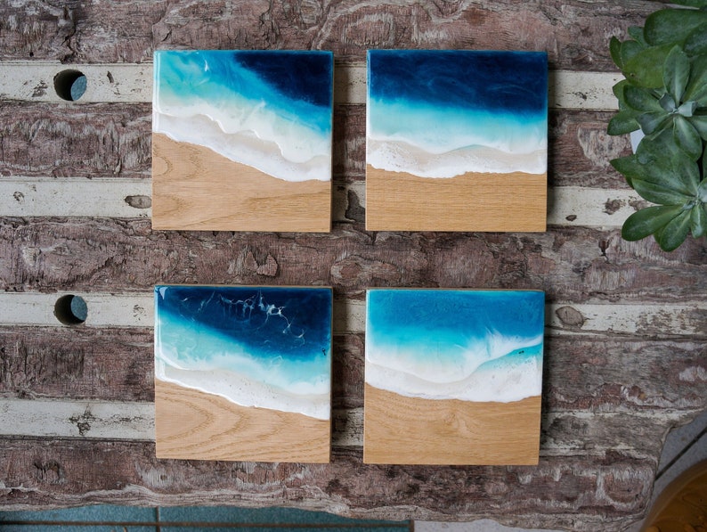 CUSTOM MADE ocean resin painting made-to-order, epoxy beach decor, ocean wall art image 1