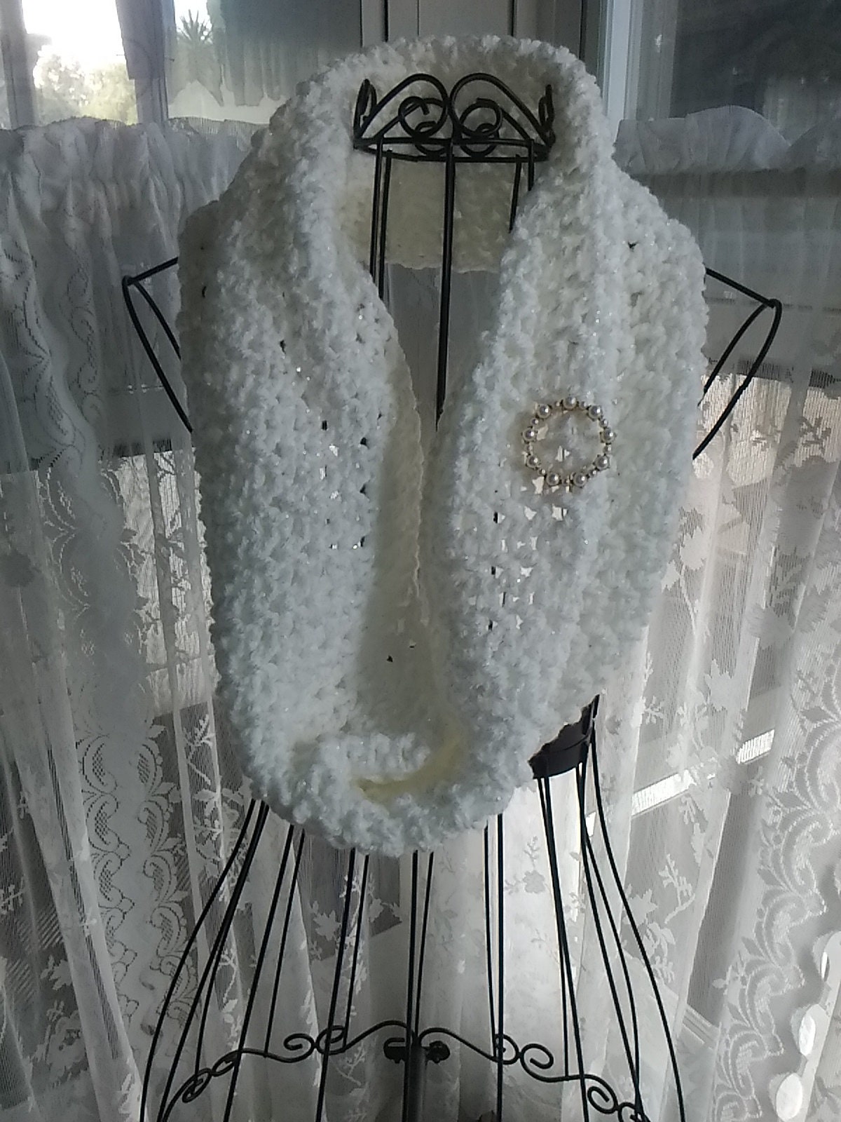 Winter White Sparkle Scarf