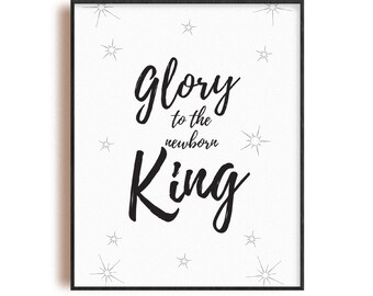 Glory to the Newborn King Christmas Print Printable Wall Art - Etsy