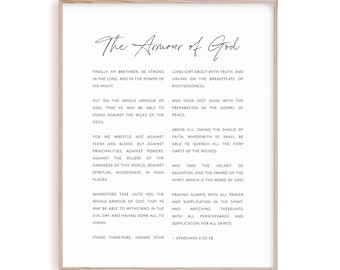 Ephesians 6:10-18 Bible Verse Printable Poster, Christian Modern Scripture Wall Art, Armour of God  King James Version