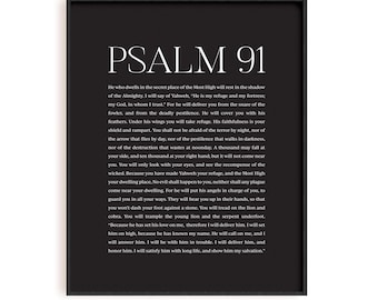 Psalm 91 Bible Verse Wall Art Printable, Christian Poster, Scripture Wall Art Printable, Biblical Wall Art