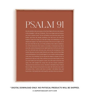 Salmo 91 Impresion De Arte Crist en la Pared Lista Para Colgar in